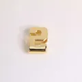 3D vintage 18K gold plated copper number 2 pendant charm for DIY jewelry making - Gold Number 2