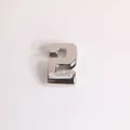 Polished silver number 2 metal charm for 3D DIY jewelry bracelets with mirror finish - Silver Number 2