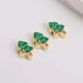 Weihnachtsbaum-Anhänger in grüner Emaille und Gold-Finish für DIY-Schmuckarmbänder - Weihnachtsbaum Stil 1 (11)