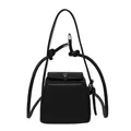 Borsa a scatola in pelle PU nera con tracolla a corda annodata dal design moderno - Nero