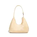 Chic cream beige crescent underarm bag with elegant crocodile pattern texture - Beige Apricot
