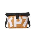 Fashionable mustard yellow messenger bag with KP7 lettering and black buckle strap - KP7 Printed Style (GSS8823) / Khaki