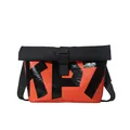 Waterproof orange messenger bag with KP7 print and black strap on white background - KP7 Printed Style (GSS8823) / Orange