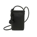 Borsa a tracolla verticale nera per cellulare in pelle martellata con dettaglio a nodo - Nero