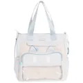 Sac ita bicolore bleu et beige avec oreilles de chat et fenêtre en PVC transparente - Bleu