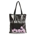 Sac fourre-tout noir transparent avec imprimé LE BATELEUR et canards violets à l'intérieur - Violet et Noir