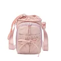 Roze bucket phone bag met trekkoord, strikdetail en verstelbare schouderband - Roze
