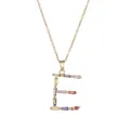 Elegante goldene Halskette mit buntem Edelstein-Inlay-Buchstaben E Anhänger für Damen - Goldbuntes Buchstabe E