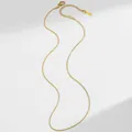 Detailed view of gold stainless steel snake chain with adjustable lobster clasp - Round Snake Chain / Gold