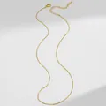 Minimalist 18K gold plated stainless steel box chain necklace with lobster clasp and extension - Box Chain / Gold