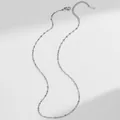 Polished silver stainless steel chain necklace with adjustable lobster clasp - Lips Chain / Steel