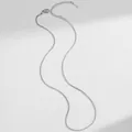 Polished silver stainless steel curb chain necklace with lobster clasp and extension - Box Chain / Steel