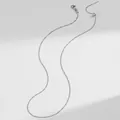 Silver stainless steel box chain with adjustable slider bead and needle end for jewelry - Adjustable Box Chain / Steel