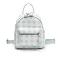 Mini mochila de cuadros vichy azul claro con textura de piel sintética y asa - Azul