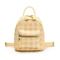 Mini mochila de estilo preppy con cuadros vichy amarillos y blancos y cremalleras - Amarillo