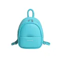 Mini egg-shaped backpack in bright blue lychee grain faux leather with silver zippers - Mint Green