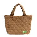 Sac fourre-tout marron en velours côtelé avec matelassage et poignée plissée chic - Marron