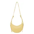 Sac à bandoulière demi-lune jaune en cuir grainé avec inscription FASHION moderne - Jaune