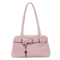 Roze PU-lederen schoudertas met vintage gouden gesp en een sleutelhanger detail - Roze