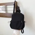 Mini sac à dos noir en nylon avec logo argenté pour le sport et les loisirs en plein air - Grand / Noir
