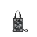Borsa gotica a forma di libro con motivi di fasi lunari e stelle in pelle nera - Stile Pentagramma Astrologia (Style 4)