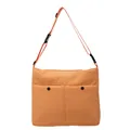 Minimalistische leuchtend orangefarbene Nylon-Tragetasche mit zwei Taschen vorne - Orange