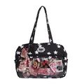 Bolso ita negro con estrellas y ventana de PVC para fotos y colgantes de moda - Estilo Estampado Estrella Negra