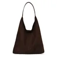 Sac hobo marron chocolat en faux daim avec un design minimaliste et spacieux - Marron