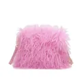 Sac à bandoulière en fausse fourrure rose vif avec sangle réglable et détails dorés chic - Rose