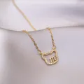 Collier avec pendentif ours évidé signe Scorpion en or avec détails en zircon - Collier ours creux doré (X2104)