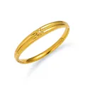 Detail of gold-plated Roman numeral bangle showing X-shaped relief and hinge mechanism - Cross X Decoration (TT0682)