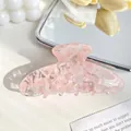 Pince à cheveux en acétate marbré rose et crème avec texture élégante pour femmes - 9cm / Rose Sakura