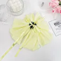 Pinza para el pelo con lazo de tela plisada amarillo claro para peinados - Amarillo