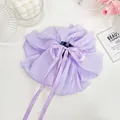 Pince à cheveux élégante en tulle violet avec grand nœud pour coiffure queue de cheval - Violet