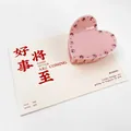 Pince à cheveux cœur rose en acétate avec strass pour une coiffure élégante de femme - Strass / 6.5cm / Rose
