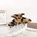 Large tortoiseshell acetate hair claw clip with vintage leopard pattern for updo styles - 9.5cm / Beige Tortoise Shell
