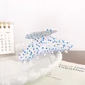 Large acetate hair claw clip with blue ink splatter pattern for long hair styling - 9.5cm / Blue Sodalite