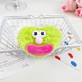 Chouchou cœur en peluche vert avec grands yeux et lèvres roses style dopamine rigolo - Coeur Vert
