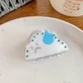 Cloud shaped hair claw clip with sad expression print and blue rhinestones - Raindrop Cloud Style (5.5cm)