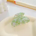 Petite pince à cheveux en acétate vert clair marbré pour des coiffures élégantes et chic - 6cm / Vert clair