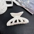 Pearlescent white mermaid tail hair claw clip with delicate small pearls decoration - Creamy White (8.5cm)