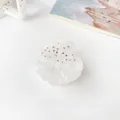 Pince à cheveux coquillage blanche élégante avec strass et perles sur acrylique - 5cm / Blanc Gemme