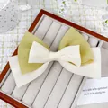 Pince à cheveux à double nœud en organza de style français vert pâle et blanc crème - Vert
