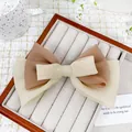 Barrette élégante à double nœud en maille scintillante coloris café et beige - Marron