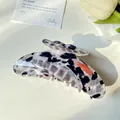 Large butterfly hair claw clip with colorful marble pattern on white background - 11cm Ink Painting