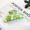 Grande pince à cheveux à motif zébré vert avec finition brillante pour cheveux épais - Imprimé Vache Vert