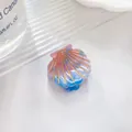 Mini shell-shaped hair claw in blue-pink gradient with delicate golden line accents - Blue Pink (2.5cm)