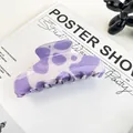 Pince à cheveux vintage française avec motif vache violet et finition mate élégante - Imprimé Vache Violet