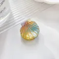 Mini shell hair clip with yellow blue purple gradient and gold lines acetate finish - Apple Green (2.5cm)