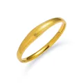 Roman numeral hollow gold bracelet with sparkling crystals in high-shine stainless steel - Brushed Stripe Style (TT0680)